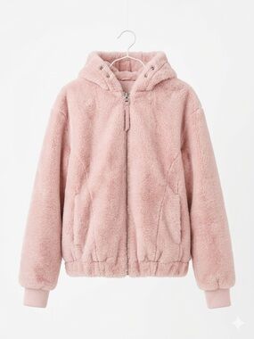 Revamped Soft Blush Faux Fur Hooded Jacket